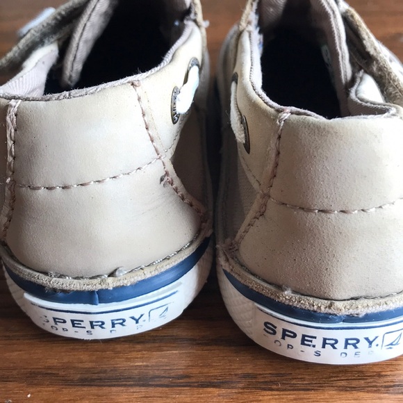COPY - Sperry toddler size tan canvas Velcro close topsider shoes unisex - Picture 6 of 7
